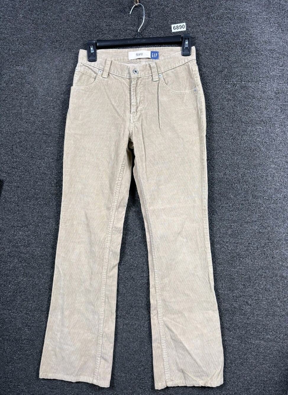 GAP Corduroy Flare Jeans Womens Size 0R Beige Mid Rise